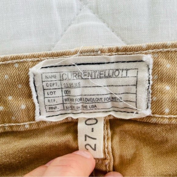 Current Elliott Jeans Stiletto Skinny Polka Dot tan Haystack Denim - Picture 9 of 10